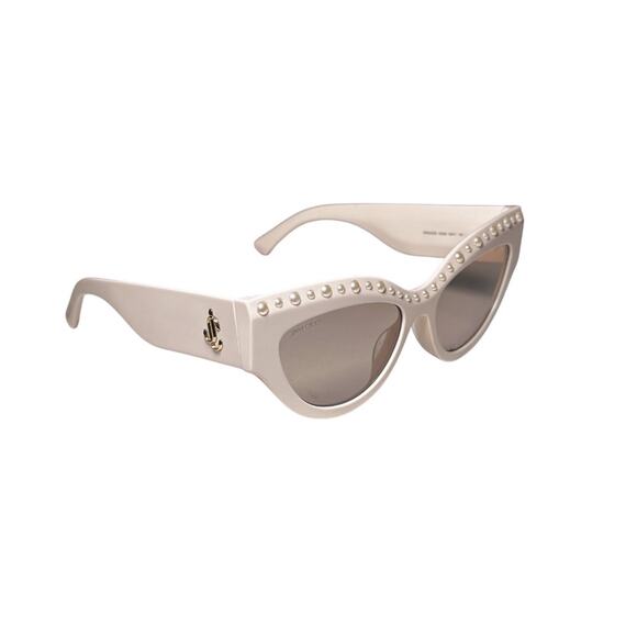 Jimmy Choo Sonja Light Pink Pearl Embellished Cat Eye Sunglasses 55-17-145 main image 6